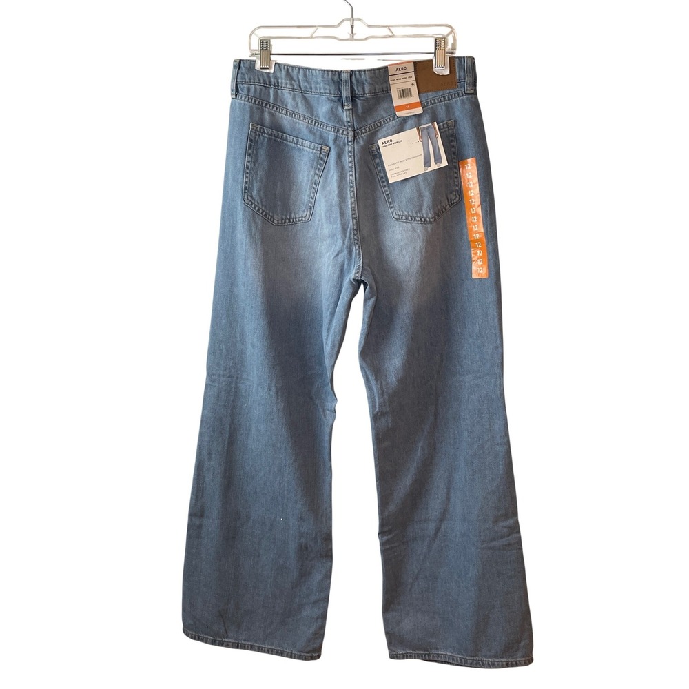 Aeropostale Jeans Women's 12 Blue New High Rise Wide Leg Non-Stretch Denim New - Picture 5 of 15